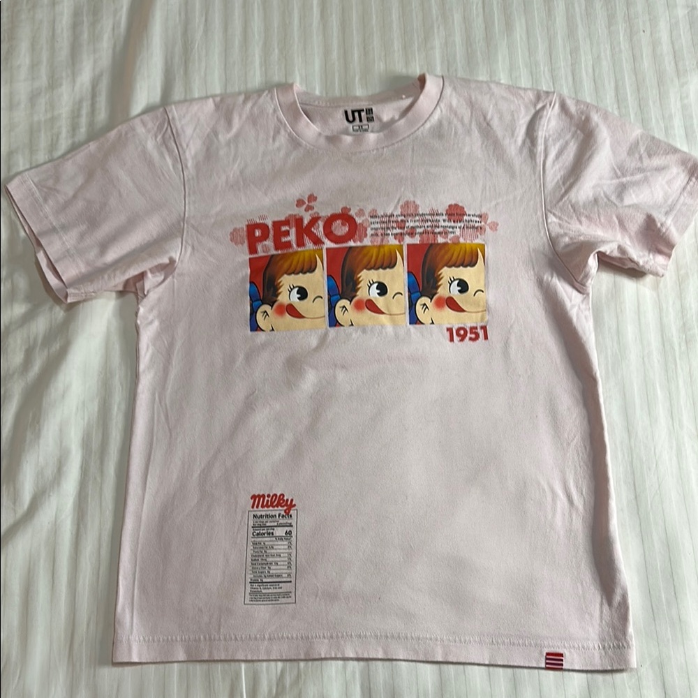 Uniqlo Milky Peko Chan Cartoon Tee Pink Size XS Women’s Short Sleeve Shirt